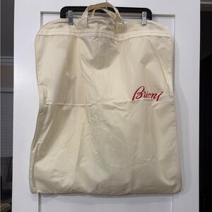 NEW Brioni Beige "Brioni" Logo LARGE Garment Travel Suit Coat Hang Bag 54” Long